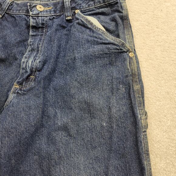 Vintage Wrangler Carpenter Jeans Light Distress Blue Men's Size 32x32 - Picture 8 of 9